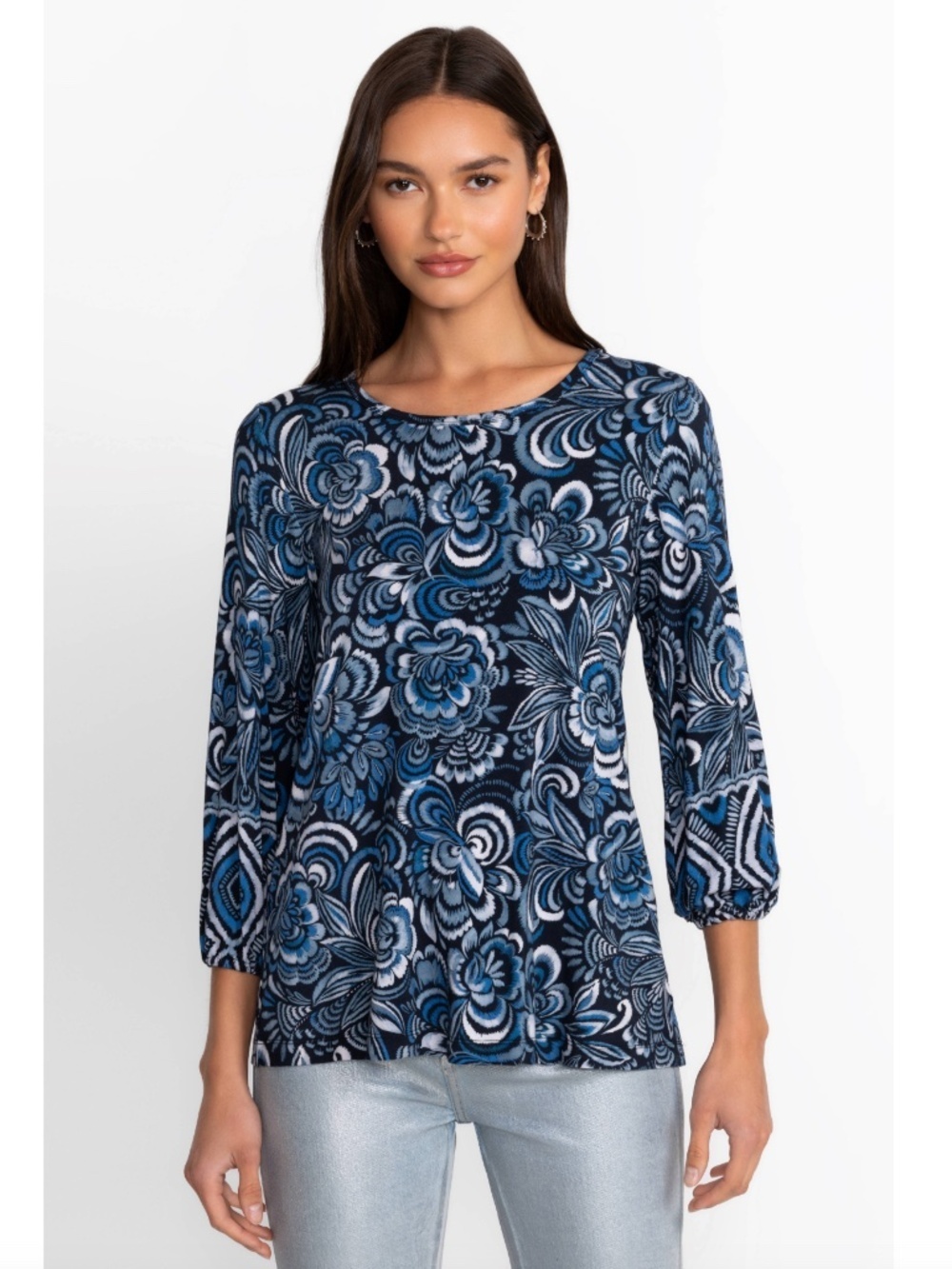 Johnny Was the Janie Favorite Puff Sleeve Knit Tee